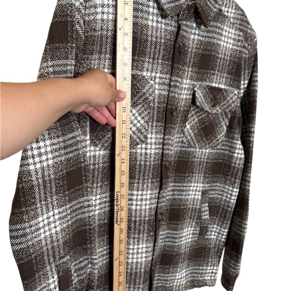 DISTORTION Men's Brown Plaid Casual Button Down Shirt,Size M,NWT - Picture 7 of 8